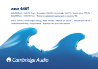Cambridge Audio Azur-640T - Owners manual